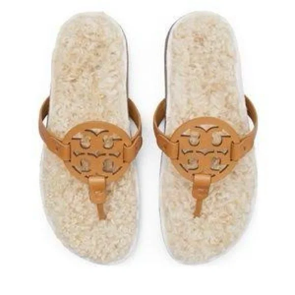 Tory Burch Miller Cloud Shearling Sandal-Sz 9 - Picture 2 of 12